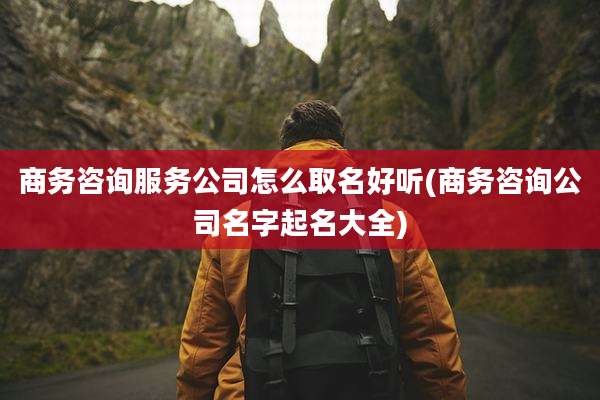 商务咨询服务公司怎么取名好听(商务咨询公司名字起名大全)