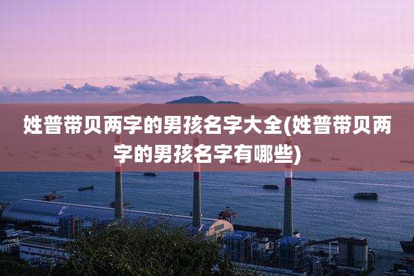 姓普带贝两字的男孩名字大全(姓普带贝两字的男孩名字有哪些)