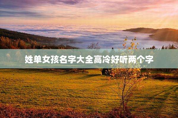 姓单女孩名字大全高冷好听两个字