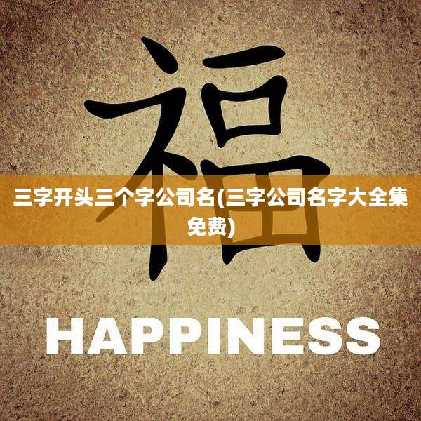 三字开头三个字公司名(三字公司名字大全集免费)