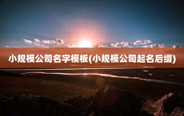 小规模公司名字模板(小规模公司起名后缀)