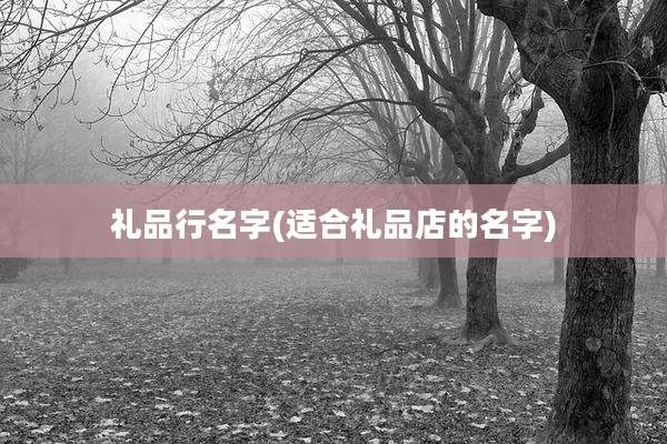 礼品行名字(适合礼品店的名字)