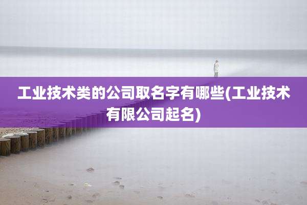 工业技术类的公司取名字有哪些(工业技术有限公司起名)