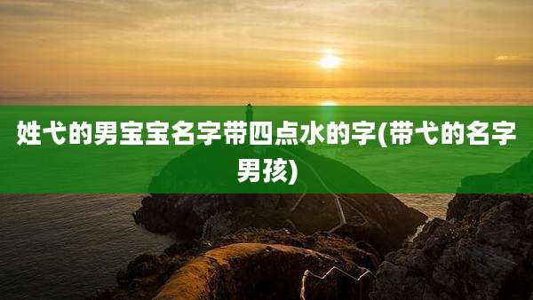 姓弋的男宝宝名字带四点水的字(带弋的名字男孩)