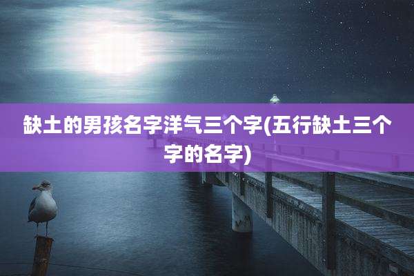 缺土的男孩名字洋气三个字(五行缺土三个字的名字)