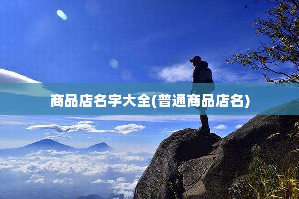商品店名字大全(普通商品店名)