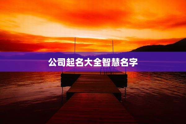 公司起名大全智慧名字
