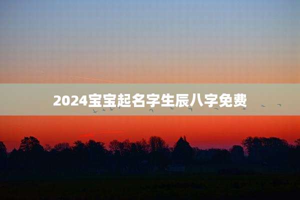 2024宝宝起名字生辰八字免费