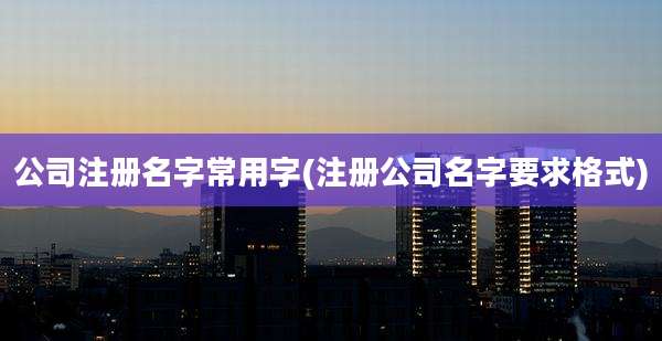公司注册名字常用字(注册公司名字要求格式)