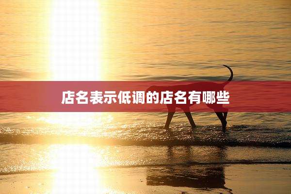 店名表示低调的店名有哪些