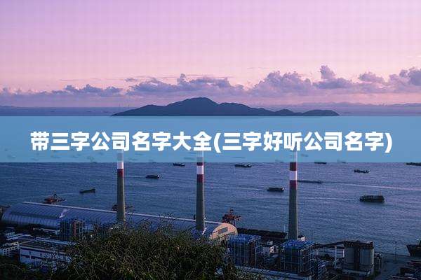 带三字公司名字大全(三字好听公司名字)