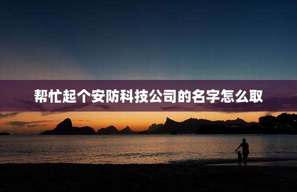 帮忙起个安防科技公司的名字怎么取