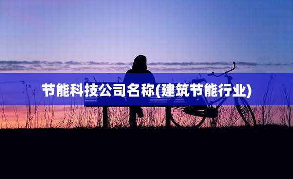 节能科技公司名称(建筑节能行业)