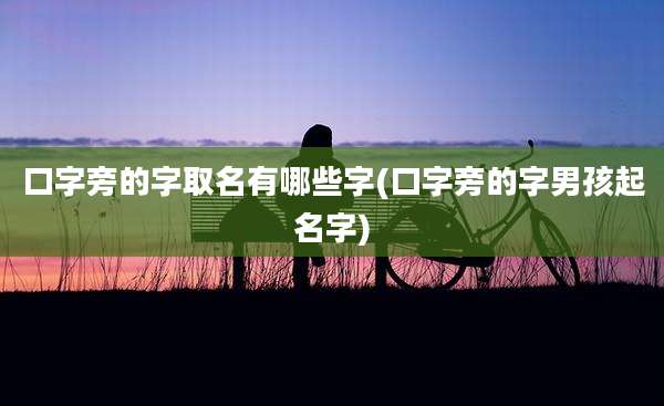 口字旁的字取名有哪些字(口字旁的字男孩起名字)