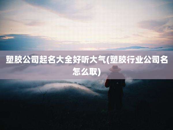 塑胶公司起名大全好听大气(塑胶行业公司名怎么取)