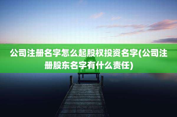公司注册名字怎么起股权投资名字(公司注册股东名字有什么责任)