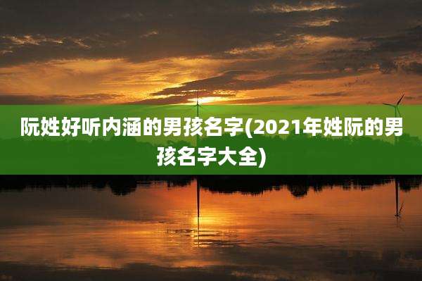 阮姓好听内涵的男孩名字(2021年姓阮的男孩名字大全)