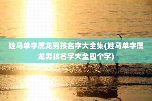 姓马单字属龙男孩名字大全集(姓马单字属龙男孩名字大全四个字)