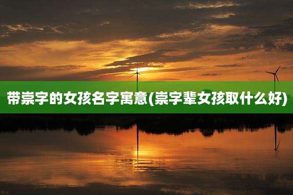 带崇字的女孩名字寓意(崇字辈女孩取什么好)