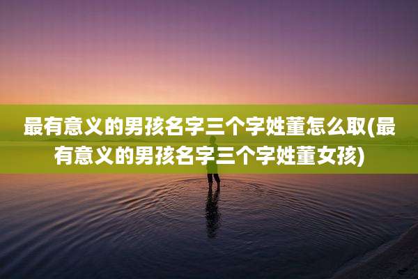 最有意义的男孩名字三个字姓董怎么取(最有意义的男孩名字三个字姓董女孩)