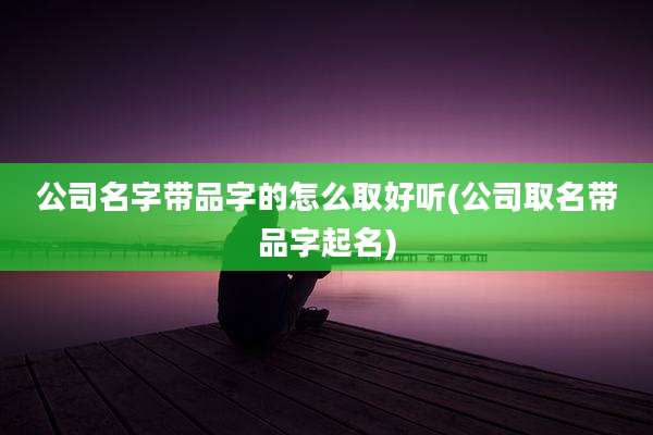公司名字带品字的怎么取好听(公司取名带品字起名)