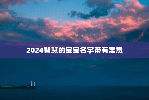 2024智慧的宝宝名字带有寓意