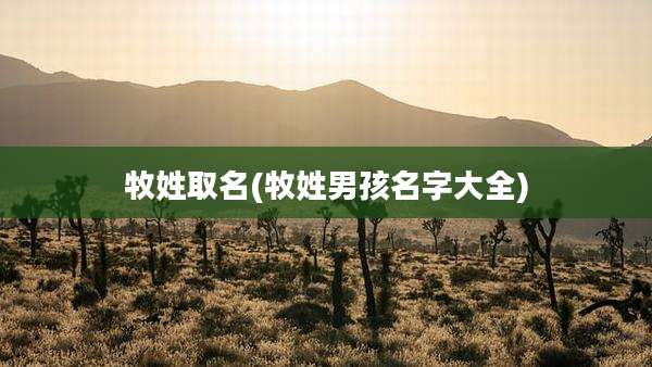 牧姓取名(牧姓男孩名字大全)
