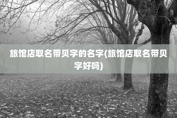 旅馆店取名带贝字的名字(旅馆店取名带贝字好吗)
