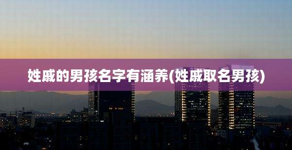 姓戚的男孩名字有涵养(姓戚取名男孩)