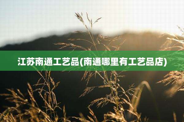 江苏南通工艺品(南通哪里有工艺品店)