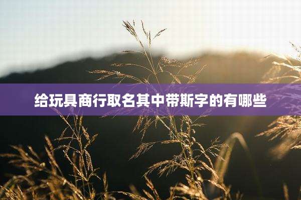 给玩具商行取名其中带斯字的有哪些