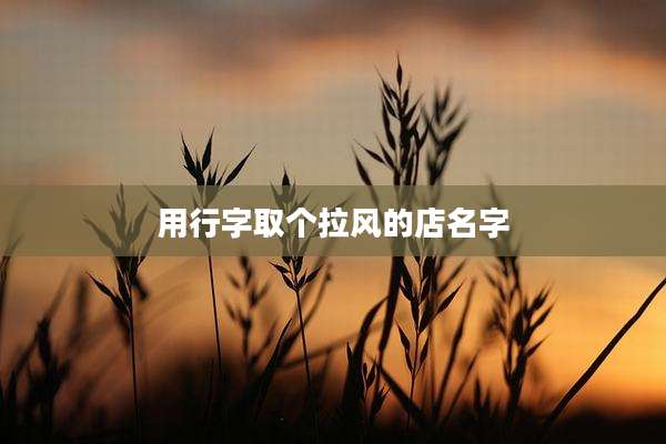 用行字取个拉风的店名字