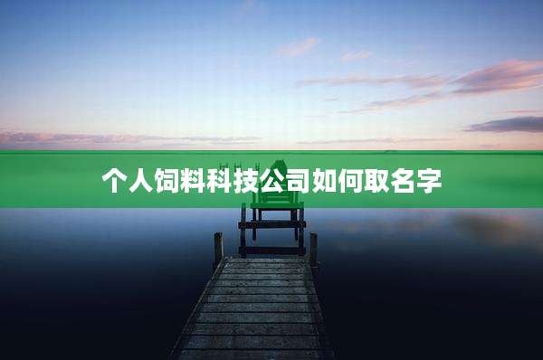 个人饲料科技公司如何取名字