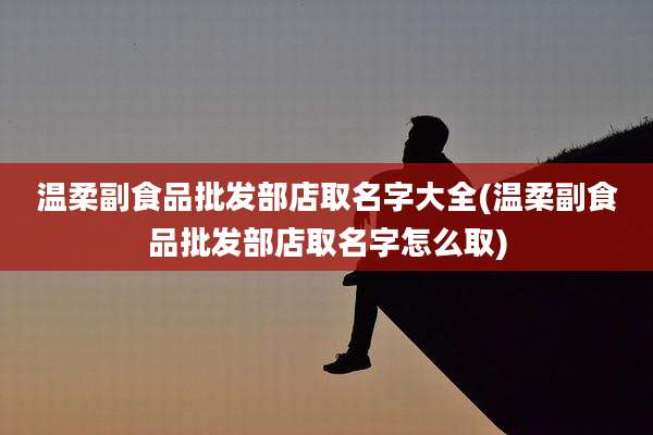 温柔副食品批发部店取名字大全(温柔副食品批发部店取名字怎么取)