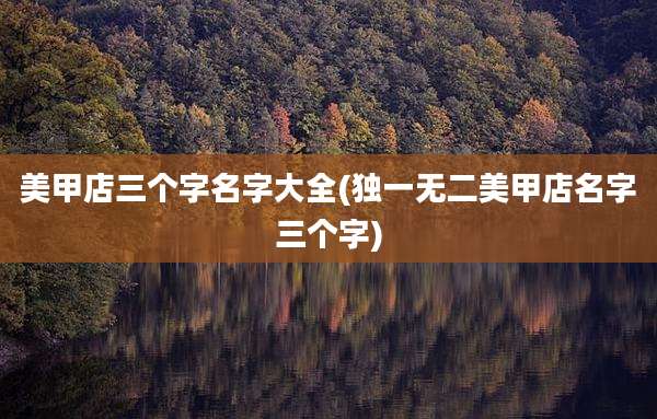 美甲店三个字名字大全(独一无二美甲店名字三个字)