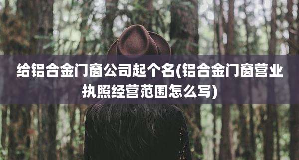 给铝合金门窗公司起个名(铝合金门窗营业执照经营范围怎么写)