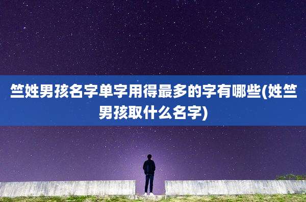 竺姓男孩名字单字用得最多的字有哪些(姓竺男孩取什么名字)