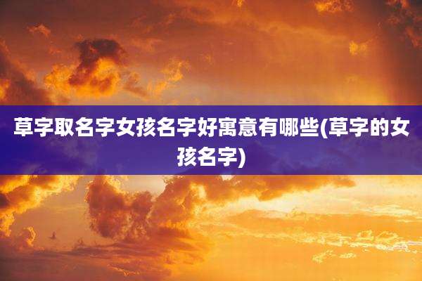 草字取名字女孩名字好寓意有哪些(草字的女孩名字)