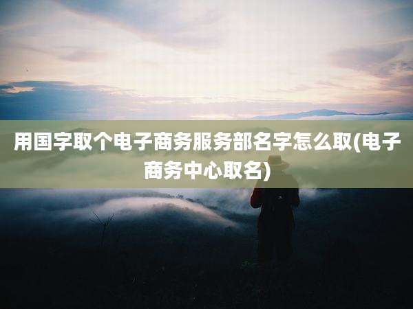 用国字取个电子商务服务部名字怎么取(电子商务中心取名)