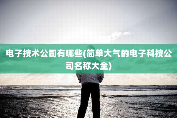 电子技术公司有哪些(简单大气的电子科技公司名称大全)