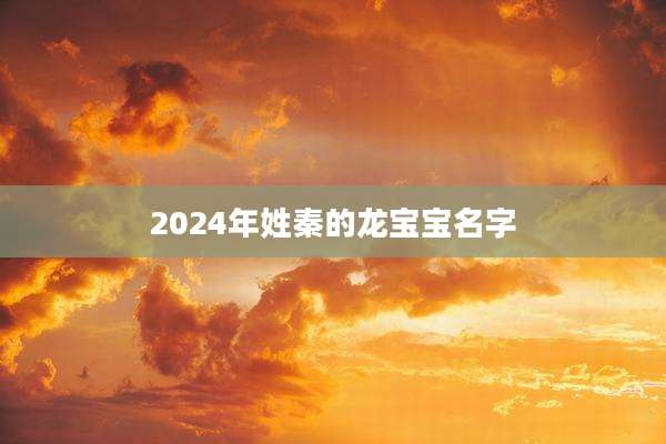 2024年姓秦的龙宝宝名字