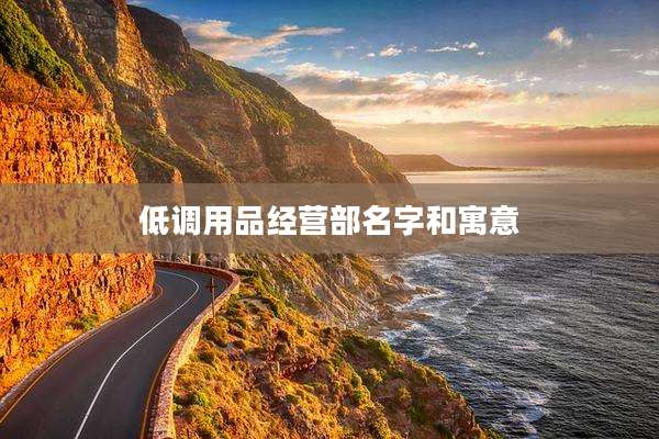 低调用品经营部名字和寓意