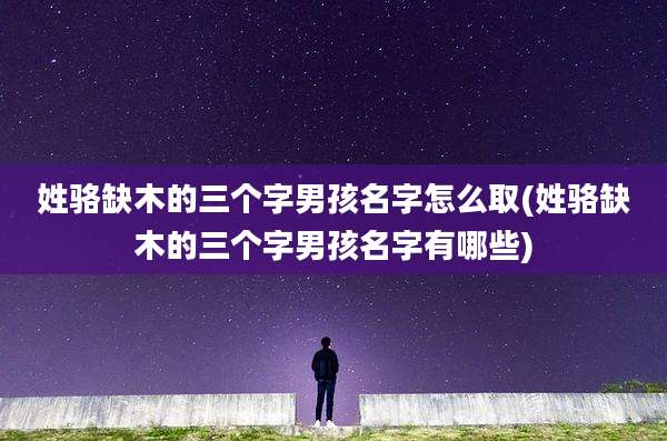 姓骆缺木的三个字男孩名字怎么取(姓骆缺木的三个字男孩名字有哪些)