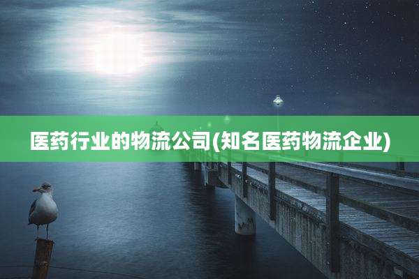 医药行业的物流公司(知名医药物流企业)