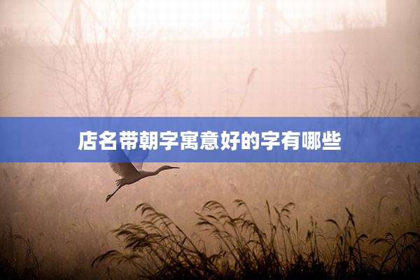 店名带朝字寓意好的字有哪些