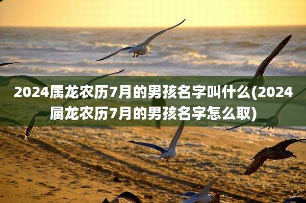 2024属龙农历7月的男孩名字叫什么(2024属龙农历7月的男孩名字怎么取)