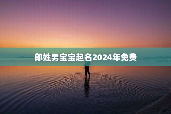 郎姓男宝宝起名2024年免费