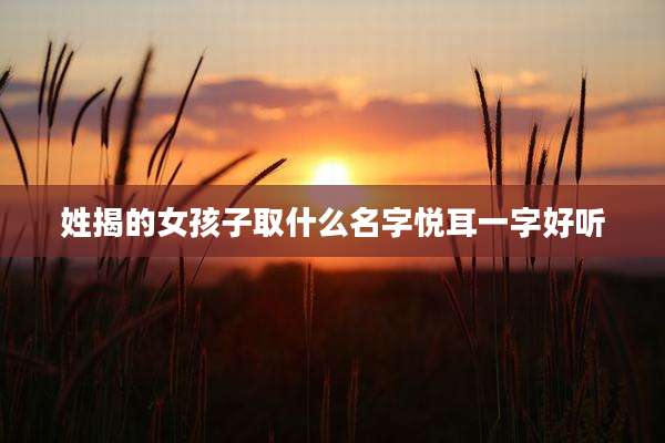 姓揭的女孩子取什么名字悦耳一字好听
