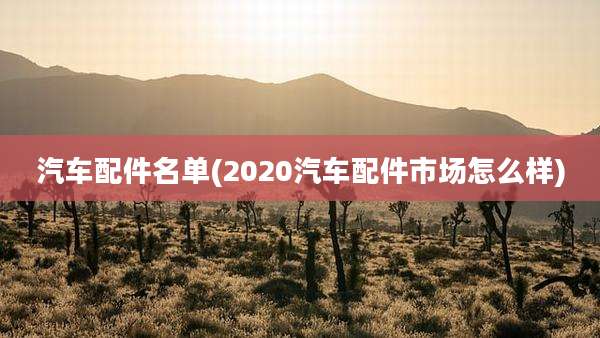 汽车配件名单(2020汽车配件市场怎么样)