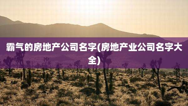 霸气的房地产公司名字(房地产业公司名字大全)